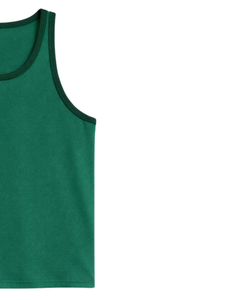 Dark Green <b>Men</b> Tank Top Sleeveless Cotton Gym Vest Solid Color Summer Casual Fitness Workout <b>Singlet</b> Breathable Sportswear - Product Image 2