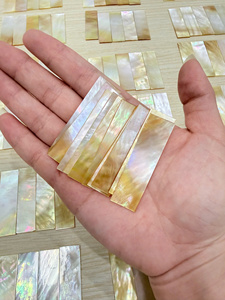 แผ่นเปลือกหอยมุกสีขาวธรรมชาติทรงสี่เหลี่ยมผืนผ้า ขนาด 120x30x30 มม. ขัดเงา สำหรับตกแต่งโต๊ะ - Product Image 4