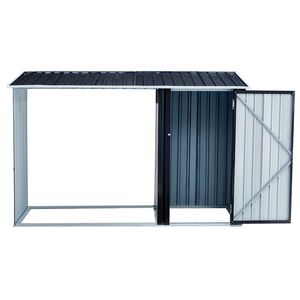 Cobertizo para Leña de Exterior en Color Antracita Galvánizado, Soporte para Leña de Patio con Estante para Leña, Solución de Almacenamiento Elegante y Duradera - Product Image 5