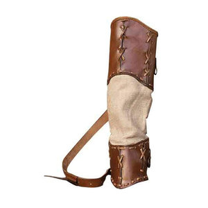 Men Stylish Leather Archery <b>Quiver</b> Handmade Durable Back Holder Adjustable Belt Comfortable Outdoor Sports Hunting Gear - Product Image 1