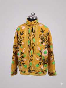 Exclusive Ethnic Wear <b>Summer</b> Floral Embroidered <b>Jacket</b> with Fine Handwork Unique Multicolor Design Timeless Fashion Appeal - Product Image 4