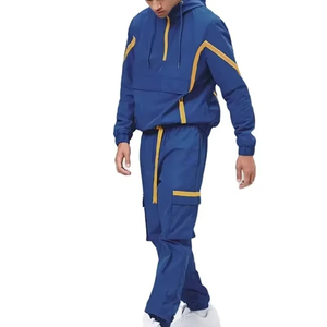 Mens <b>Lightweight</b> Windbreaker Sports Set <b>Jacket</b> and Pants for Training <b>Running</b> Gym Fitness and Casual Everyday Wear - Product Image 2