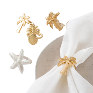 Ensemble de 6 anneaux de serviette en feuille d'or de luxe, élégants porte-serviettes en métal pour la maison, les hôtels, les mariages et les dîners formels - Product Image 4