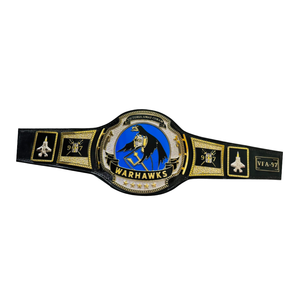 Warhawks Championship Belt VFA-97 Fighter Squadron Design with Gold, Black, and Blue Color Scheme - Product Image 6
