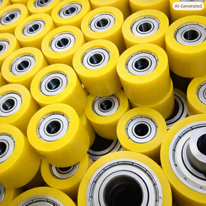 Red Polyurethane Wheels With Metal Core For Conveyor Systems 40-90 Hardness Custom Built Parts - Product Image 3