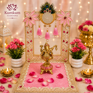 Decoración Artesanal India Más Vendida: Ídolo Decorativo de Dios Singhasan, Fondo para Laddu Gopal Krishna Ganesha, Decoración Festiva para Sala de Pooja y Hogar - Product Image 3