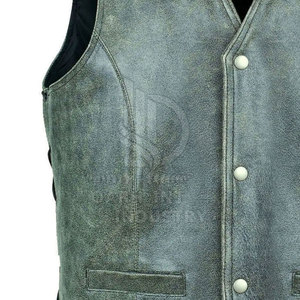 Gilet sans manches en cuir véritable pour homme, respirant, durable, pour l'extérieur, usage quotidien, mode, service OEM - Product Image 6