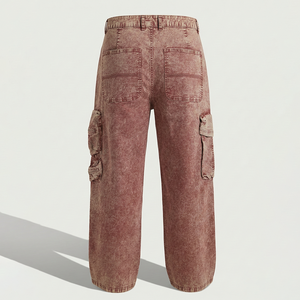 Pantalon cargo décontracté pour homme, 97% coton, 3% élasthanne, fermeture éclair, logo personnalisé, taille ajustable, étiquette privée disponible - Product Image 2