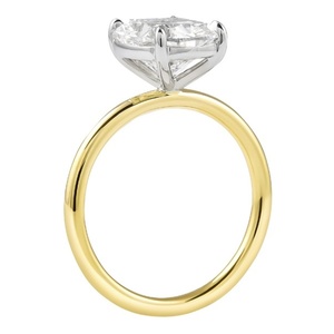 Bague de fiançailles en diamant de laboratoire allongé certifié IGI, or jaune 14 carats, solitaire, prix d'usine, vente en gros - Product Image 5