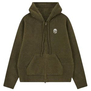 Sudadera con Capucha de Punto con Cierre y Logotipo de Corona, Sudadera Cómoda y Suave para Uso Casual, Perfecta para Hombres y Mujeres - Product Image 1