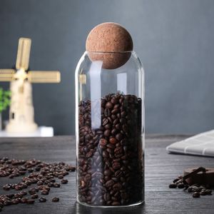 Set di vasetti minimalisti sigillati in sughero 1 Set di vasetti per tè e caffè in vetro per cibo secco e caramelle per contenitore per barattolo di palline - Product Image 3