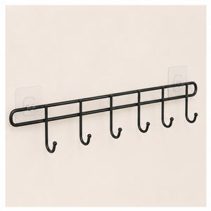 Colgador de utensilios de cocina de pared con ganchos, estante para herramientas de acero al carbono inoxidable, organizador que ahorra espacio para espátulas y cucharones - Product Image 4