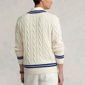 Pull tendance pour homme à col rond, color block, manches longues, tricoté, décontracté, pour l'automne, 100% acrylique, coupe classique - Product Image 4