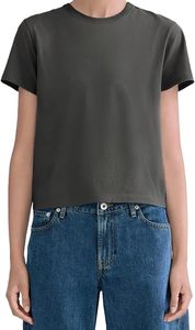 Camiseta de manga corta con cuello redondo y color personalizado para mujer, corte regular, ropa informal para mujer - Product Image 6