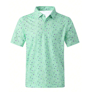 เสื้อโปโลสีสันสปอร์ตใหม่สำหรับผู้ชาย ปักโลโก้ตามสั่ง เสื้อกอล์ฟ เทนนิส แห้งเร็ว ระบายอากาศได้ดี เสื้อโปโลชาย - Product Image 1