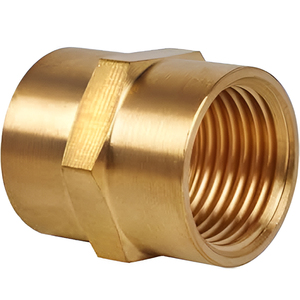 ข้อต่อท่ออุตสาหกรรมแรงดันสูงแบบเกลียว NPT ตัวเมีย หกเหลี่ยม ชุบทองเหลือง - Product Image 1