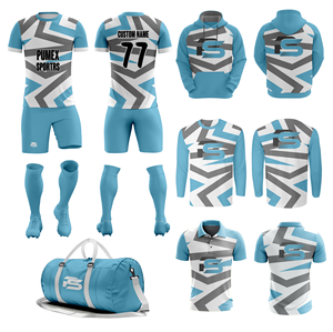 Conjunto de Uniforme de Fútbol Americano Personalizado por Sublimación, Transpirable, Estampado, de Manga Corta, Unisex, para Clubes - Product Image 1