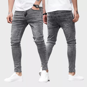 2023 High Street Breathable Slim Modern <b>Jeans</b> for Men Custom Colors High Quality Dark Denim Pants Mid Wholesale Cheap Price - Product Image 1