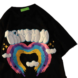 T-shirt personnalisé à impression en relief pour hommes, t-shirt en coton surdimensionné, streetwear, vêtements décontractés de haute qualité, fabricant OEM, exportation aux États-Unis - Product Image 5