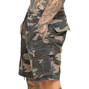 Men Camouflage Cargo Shorts Mid Waist Drawstring Breathable Canvas Bermuda Shorts Casual Style With Pockets - Product Image 4