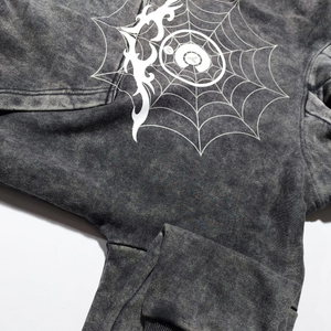 Sudadera con Capucha de Algodón Grueso para Hombre con Logotipo Personalizado y Lavado Ácido |   Sudadera Oversize Vintage Estilo Urbano |   Sudaderas con Estampados Gráficos de Alta Calidad - Product Image 2