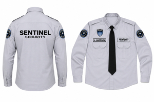 เสื้อเชิ้ตยูนิฟอร์มรักษาความปลอดภัย Elite Vanguard International สีน้ำเงินกรมท่า ผ้าโพลีเอสเตอร์ระบายอากาศได้ดี มีกระเป๋าเสื้อ ตรวจจับเข็มได้ ไร้รอยต่อ - Product Image 2