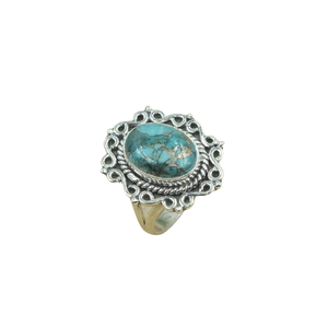 Natural Blue Copper Turquoise <b>Ring</b> 925 Sterling Silver Handmade Vintage Statement Jewelry Boho Gift for Her Anniversary gift <b>men</b> - Product Image 1