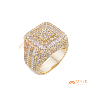 <b>Mens</b> Gold Tone Moissanite Diamond Square <b>Ring</b> Hip Hop Statement Jewelry Fashion <b>Ring</b> for <b>Men</b> Stylish - Product Image 6