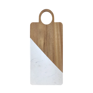 Planche à fromage en bois massif et marbre avec couteaux – Dernier design, ensemble de planches à découper pour cuisine à prix abordable - Product Image 2