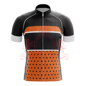 Ensemble maillot et short de cyclisme pour homme, noir et orange, avec design sans coutures, pour adultes, uniforme de cyclisme - Product Image 6