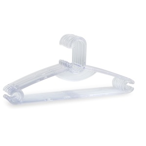 Transparent <b>Plastic</b> Clothing Hanger Rectangle Shape Lightweight Hook Type For <b>Wardrobe</b> Storage Minimalist Style - Product Image 1