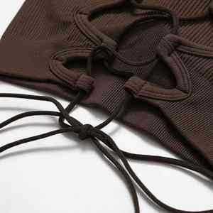 Conjunto de Yoga para Mujer con Top de Cuello Halter y Pantalones, Leggings de Running de Manga Larga con Logotipo Personalizado - Product Image 2