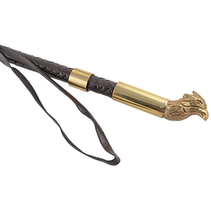 Látigo de Cuero Premium para Montar a Caballo |   Bastón de Entrenamiento Ecuestre Hecho a Mano, Eje Trenzado Resistente, Agarre Cómodo para Montar a Caballo - Product Image 2