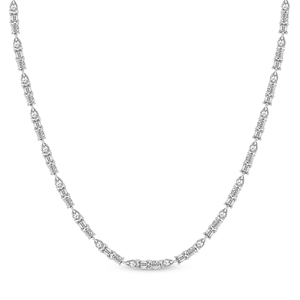 Multi-Shaped Lab Grown Created Diamond <b>Tennis</b> <b>Necklace</b> Unique Design Elegant Sparkling Chain Crafted From 10k/14k Original <b>Gold</b> - Product Image 1