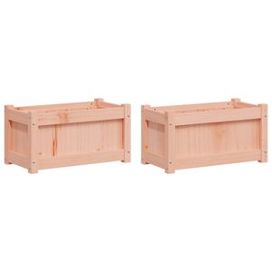 Ensemble de 2 jardinières en bois massif Douglas, pots et jardinières à fleurs naturels - Product Image 2