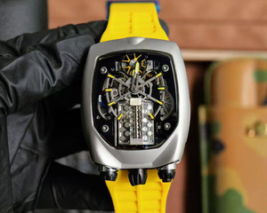 Reloj de Hombre Mecánico Automático Tourbillon, Moderno, Clásico, Lujoso, con Caja Plateada Mate y Correa de Goma, para Viajes, Negocios y Uso Diario - Product Image 3