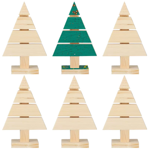 Ornements de Noël en bois découpés au laser, nouveau design, décoration de Noël rustique pour table, style arbre en bois. - Product Image 2