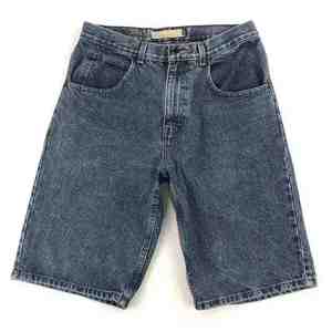 Shorts en jean coupe ample à jambe large, style skater, hip-hop, bleu délavé, qualité supérieure, élégant, confortable, mode moderne, luxe, ajustement parfait - Product Image 1