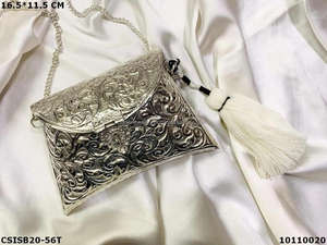 Handmade Luxury Metal <b>Clutch</b> <b>Bag</b> for Women Silver Brass Fashion Dress Style <b>Bridesmaid</b> Gift for Royal Weddings - Product Image 2