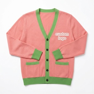 Custom Sorority for V Neck <b>Cardigan</b> Sweater <b>Chenille</b> Logo Greek Lettering Preppy Style Women's Knitted Winter Solid Embroidered - Product Image 1