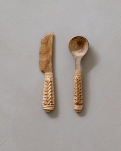 Cuchara de Madera Ecológica Hecha a Mano con Mango Largo, Utensilio de Cocina para Cocinar, Mezclar y Servir Alimentos - Product Image 1