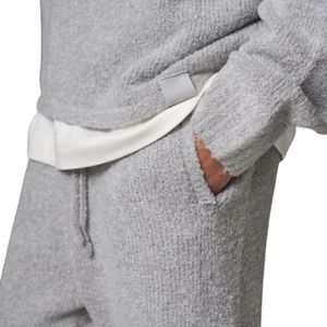 Boucle Knit <b>Pants</b> Grey Marl Casual Elastic Waist Trousers Soft Textured Lounge Wear Relaxed Fit Comfortable Bottoms Unisex - Product Image 3