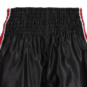 Shorts de Boxeo Muay Thai Personalizables al por Mayor de Alta Calidad, 100% Poliéster, Tela Negra Ecológica - Product Image 3