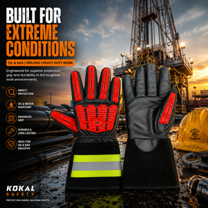 Gants en cuir résistants aux chocs TPR pour le pétrole et le gaz, le forage, l'exploitation minière, la construction et les travaux industriels lourds - Product Image 2