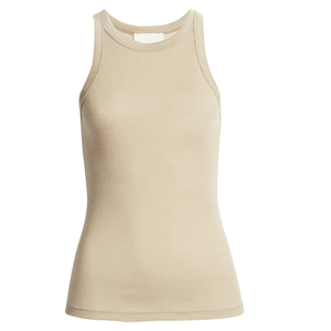 Camiseta sin mangas transpirable de secado rápido, de color sólido, de alta calidad, hecha de algodón para mujer, a bajo precio. - Product Image 4