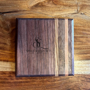Premium Square Acacia & Sheesham Wooden <b>Coaster</b> <b>Set</b>. Handcrafted Two-Tone Finish Drink Mats & Pads For Eco-Friendly Table Decor - Product Image 6