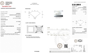 Diamant de laboratoire CVD taille princesse de 3,51 carats, couleur D, clarté VVS1, avec certificat IGI, centre personnalisable - Product Image 2