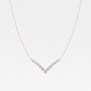 2 Ctw Round Lab Grown Diamond Chevron Fashion Chain <b>Necklace</b> for Women Elegant Sparkling Everyday <b>Statement</b> Jewelry - Product Image 3