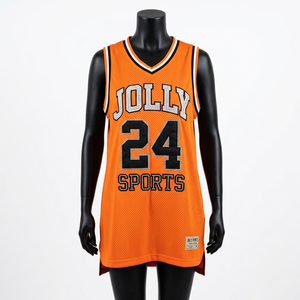 Vestido de Baloncesto para Mujer, Jersey Transpirable de Malla de Poliéster de 180 GSM, Color Durazno, Negro y Dorado, con Logotipo Personalizado - Product Image 4