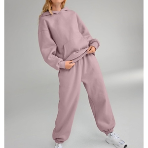 Conjunto Deportivo de Dos Piezas, Pantalones Deportivos Transpirables, Ecológicos, Holgados, Ligeros, Ropa Urbana de Invierno, Logotipo Personalizado, Poliéster, Sudadera con Capucha para Mujer - Product Image 6